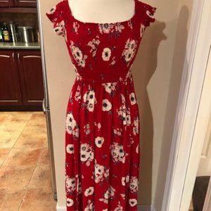 APRICOT BARDOT MAXI DRESS